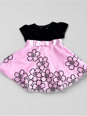 Youngland Black Velvet Dress | Size 12 Months